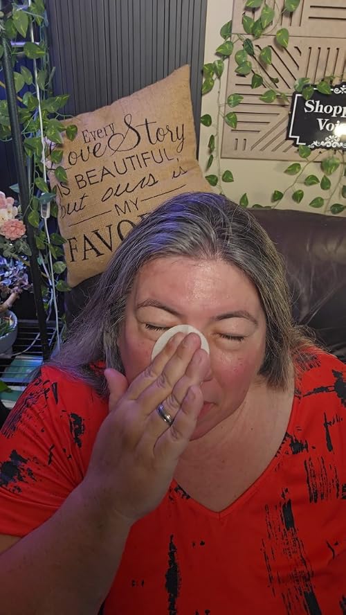 Kimmi demonstrating Korean skincare pads